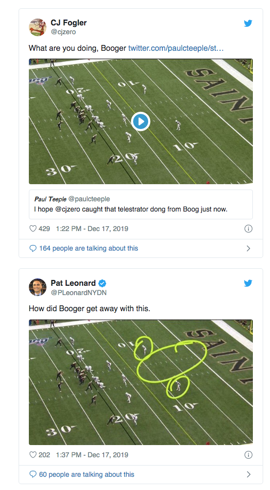 ESPN's Booger McFarland Draws Penis on TV During Saints-Colts