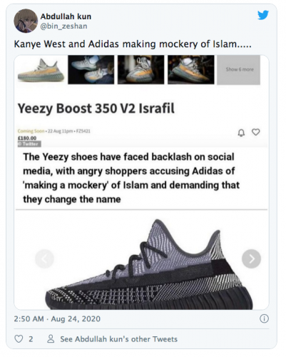 Kanye West Offends Muslims by appropriating Angels of Death and  Resurrection for his Sneaker Lines