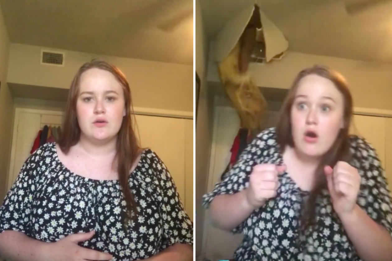 Woman Crashes Through Ceiling In Hilarious TikTok Video - B&T