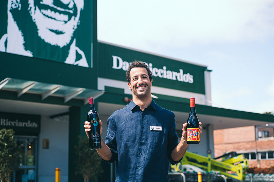 Daniel Ricciardo is taking over a Sydney bottle shop to launch his new drop of red.