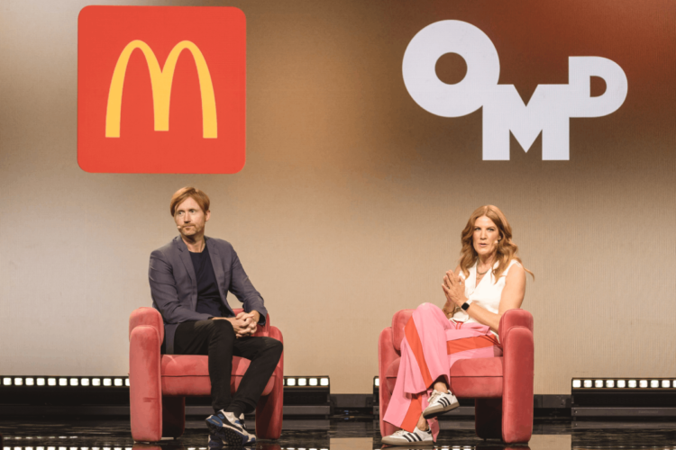 L-R: Chris Brown, CMO, McDonald's; Laura Nice, co-CEO, OMD.